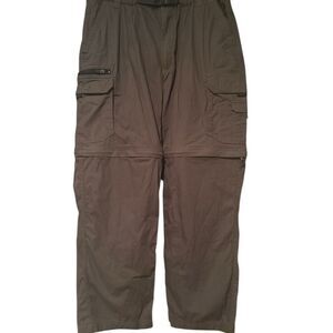 Olive Green Convertible Cargo Pants with Relaxed Fit and Comfortable Waistband